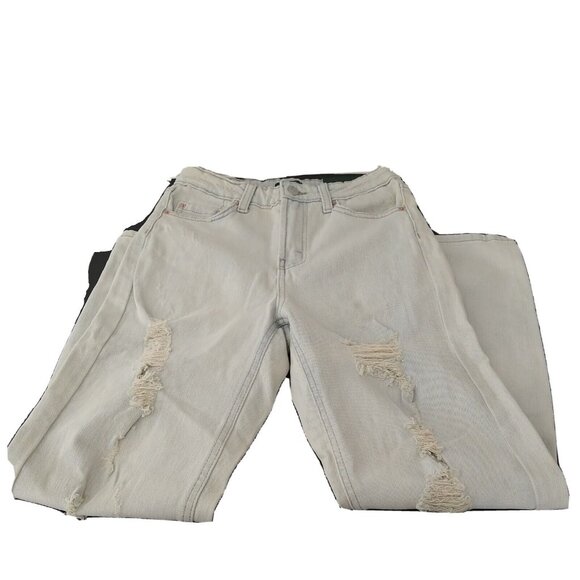 Wild Fable Highest Rise Mom Jean Ripped Jeans Women Size 00 24 Light Acid Wash - Picture 2 of 8